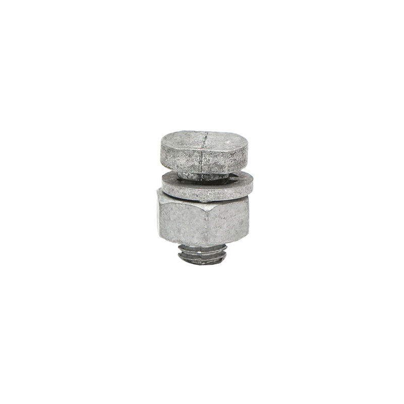 Electric wire connector through threading for electric fence