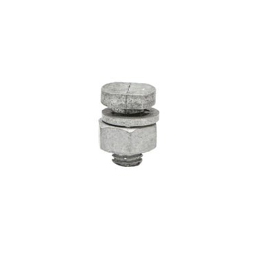 Electric wire connector through threading for electric fence