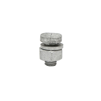 Electric wire connector through threading for electric fence