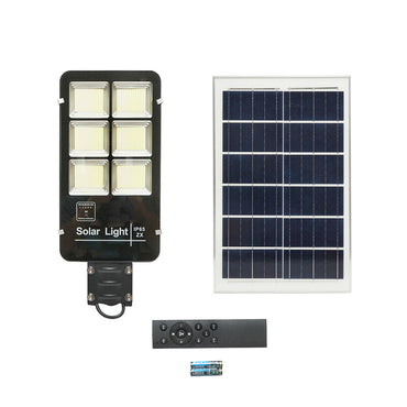 LED solar lamp 300W with 28W solar panel, LifePo4 battery 3.2V/40Ah, 6000-8000K, motion sensor, remote control IP65 Breckner Germany