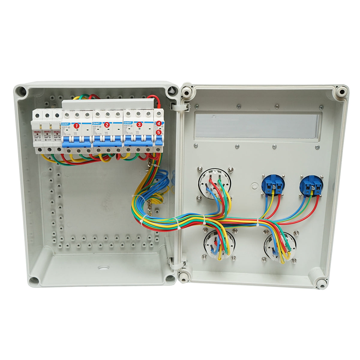 Group distribution board for construction site 2x230V/16A, 3x400V/32A, 12 modules 460x270x160mm IP44/67 SUNTREE