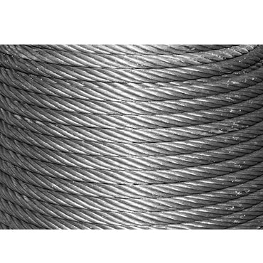 Steel winch cable 6x25, Ø 13mm metal core hammered 0.95Kg/1m 90m/roll