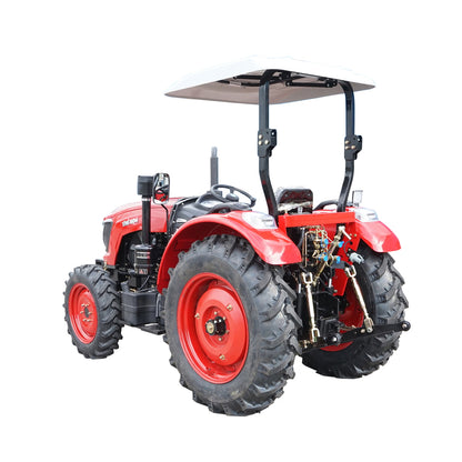 60HP 4x4 tractor, red with KONIG 604 semi-cabin