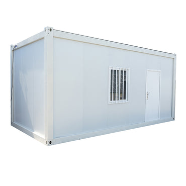 Container house type 600x300x290cm with 2 windows, simple door and electrical installation