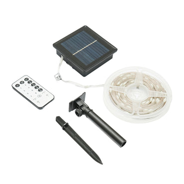 LED strip with solar panel 5V, 10m, RGB+IC remote control IP65 Breckner Germany