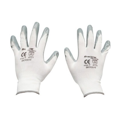 White-gray cotton work gloves size 9 Breckner Germany