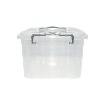 15L storage box with a plastic lid, transparent 280x430x175mm