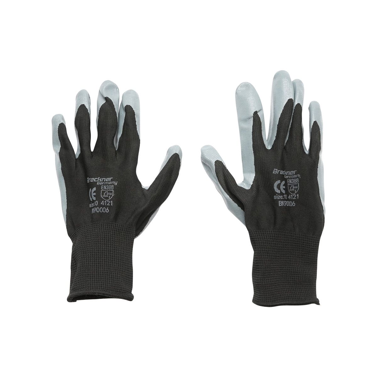 Black-gray nitrile coated synthetic work gloves size 10 Breckner Germany