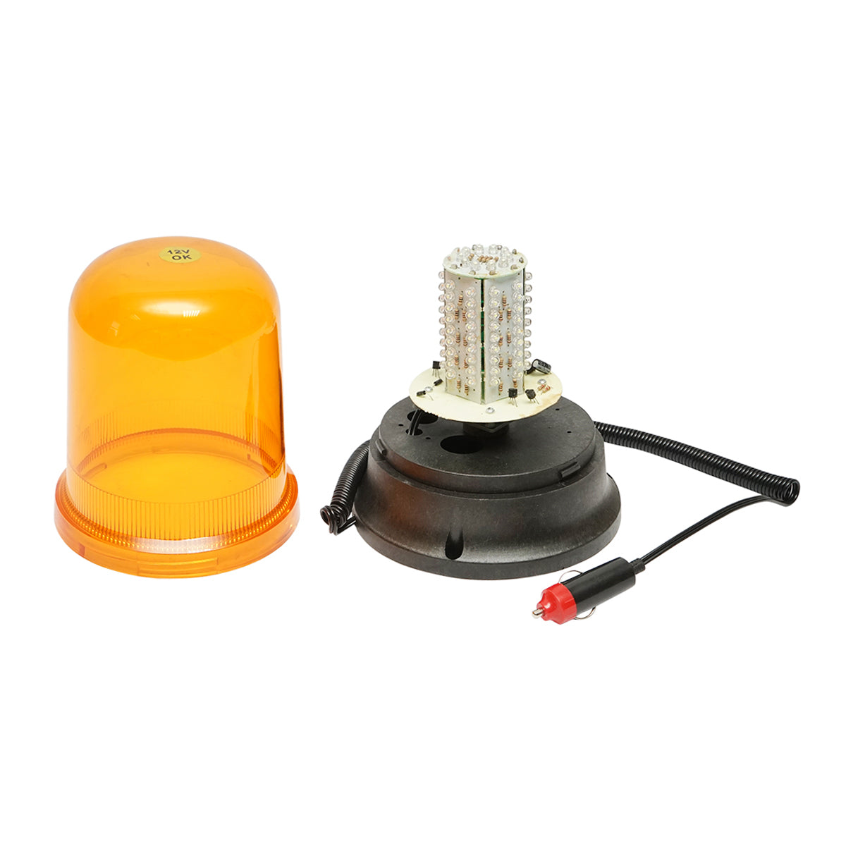 LED beacon with magnetic base and 12V cigarette lighter power supply