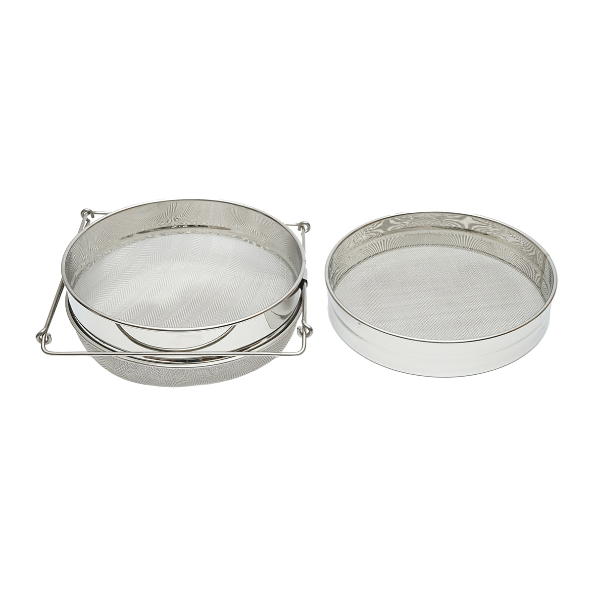 Double stainless steel sieve for honey filtration 235mm