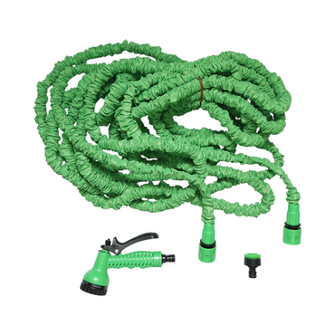 Expandable latex garden hose 10-30m with adjustable pistol 7 modes, 3/4 adapter, 1/2 quick coupling