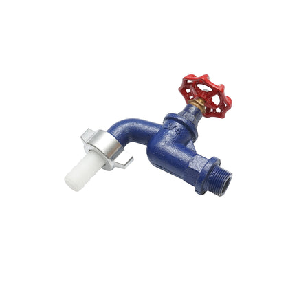 Double service water tap with 3/4 valve