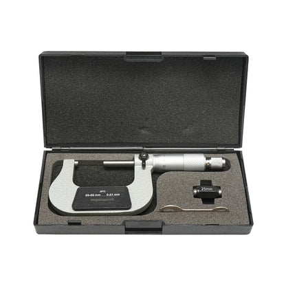 External mechanical micrometer with enamel frame, metric 25-50 mm