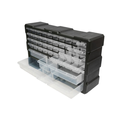 Green modular plastic storage box, 46 drawers 620x157x360mm Breckner Germany