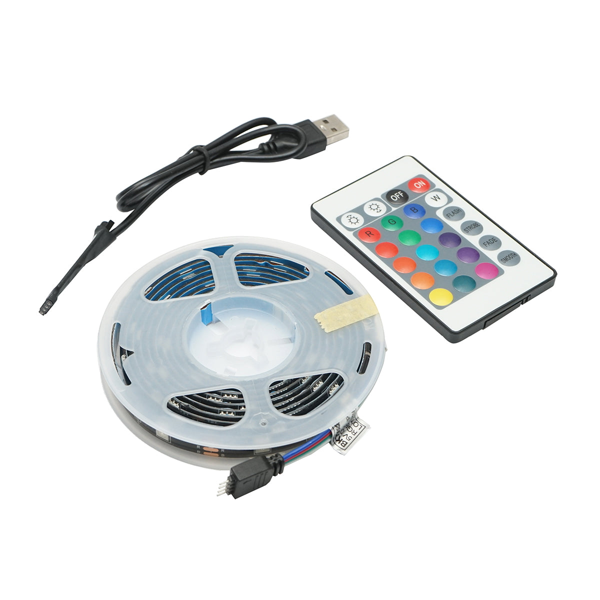LED strip with remote control 5V, 2m, RGB voice control IP20 Breckner Germany