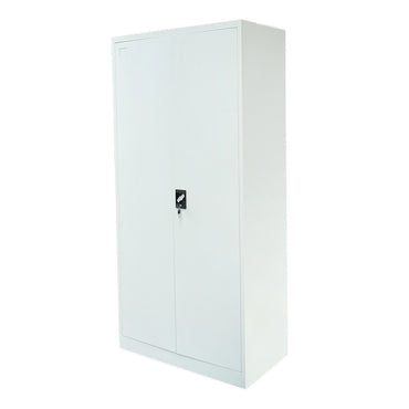 Metal cabinet locker type wardrobe 1950x920x500mm with 2 secured doors, shelves and rod, gray Breckner Germany
