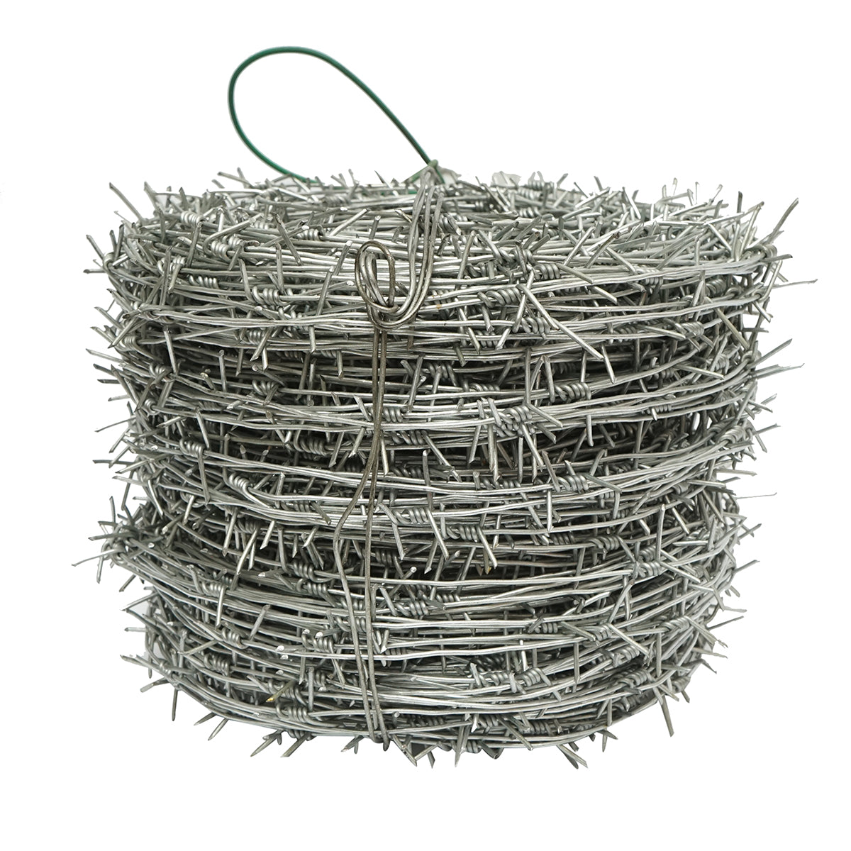 Galvanized barbed wire roll 250m, distance between barbs 11-14cm, for fencing.