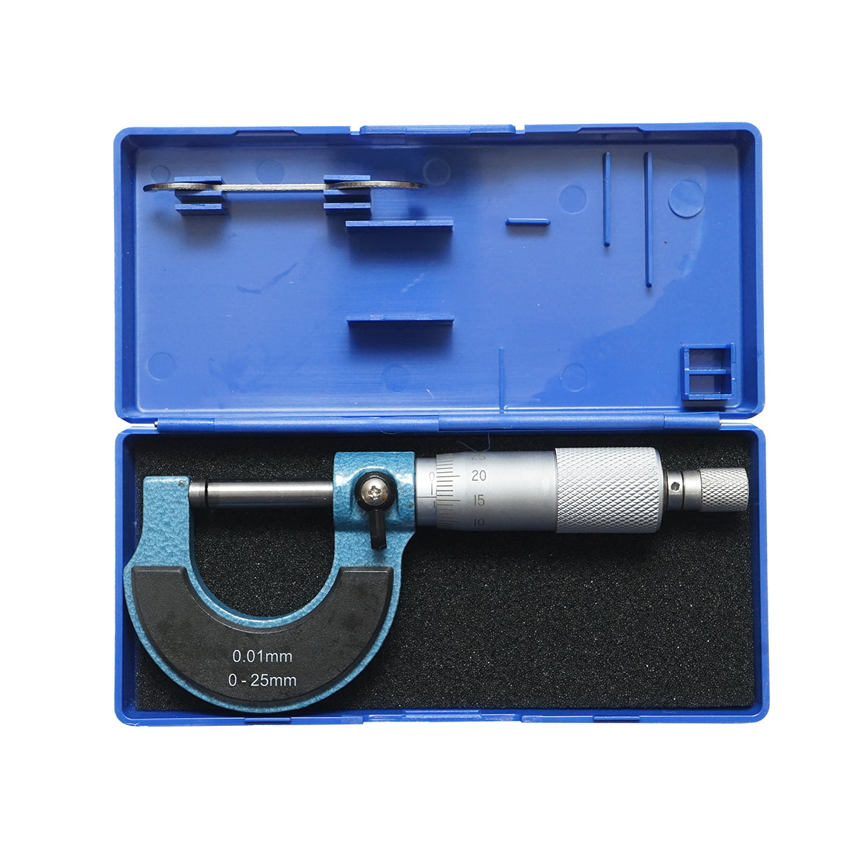 External mechanical micrometer with enamel frame, metric 0-25 mm