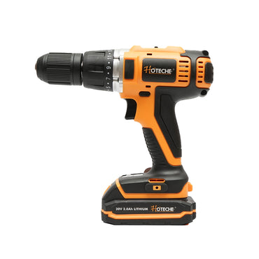 Cordless drill with 13mm chuck, 2x20V 2.0Ah battery, 1400rpm Hoteche
