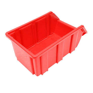 Red plastic storage box 175x317x148mm