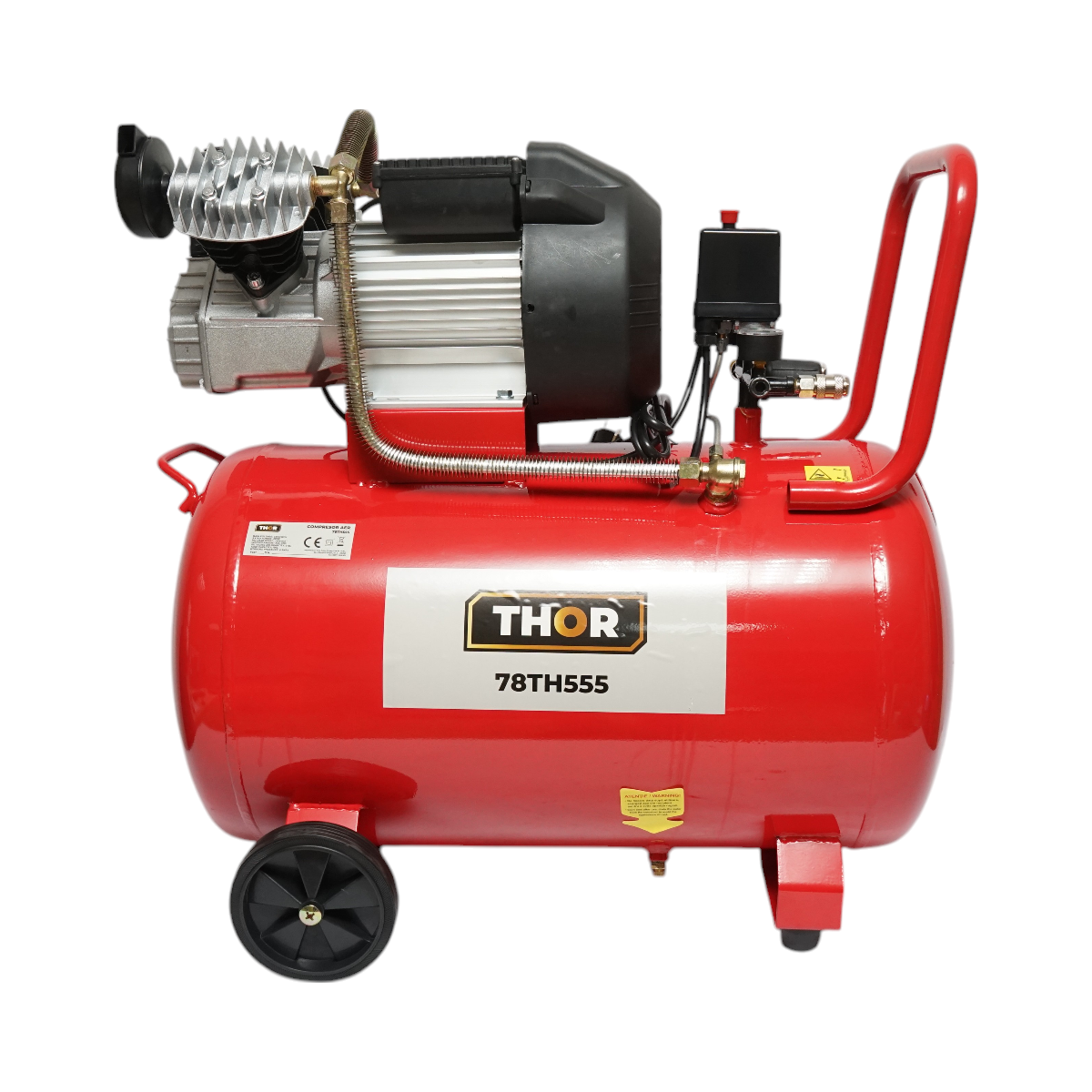 Air compressor volume 100L, motor 2-cylinder V 2.2KW/2HP, maximum pressure 8 bar, air intake volume 370L THOR