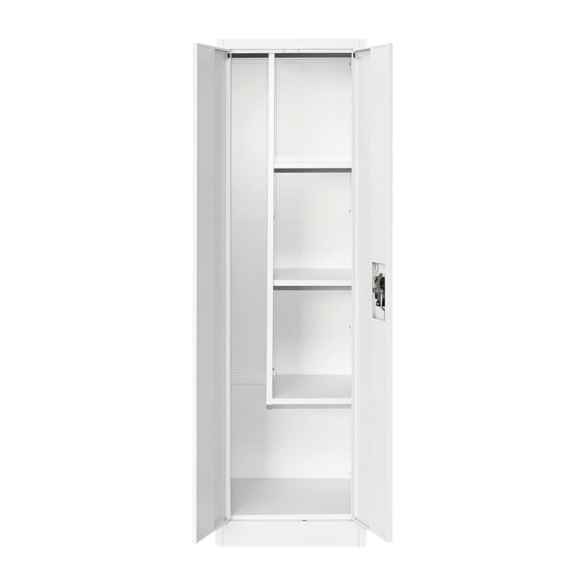 Metal cabinet with dimensions 1700x500x400mm with 2 secured doors, for cleaning products, gray Breckner Germany