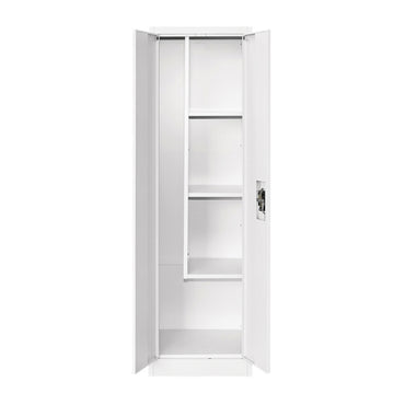 Metal cabinet with dimensions 1700x500x400mm with 2 secured doors, for cleaning products, gray Breckner Germany