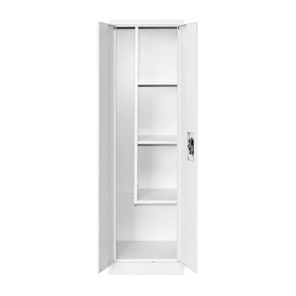Metal cabinet with dimensions 1700x500x400mm with 2 secured doors, for cleaning products, gray Breckner Germany