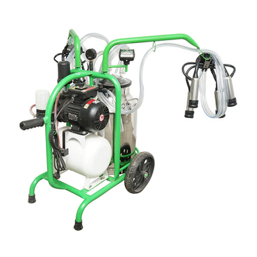 Milk milking machine for 2 cows with a 40L stainless steel bottle, vacuum reservoir Breckner Germany