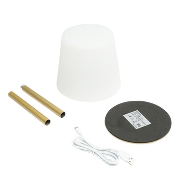 2W rechargeable outdoor LED table lamp, 3.7V 1200mAh, USB 5V 1A, gold Breckner Germany