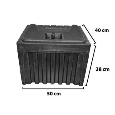 Tool box without support, made of black plastic 380x400x500 mm