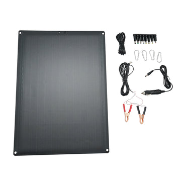 Portable solar photovoltaic system with 30W panel and USB, Type-C voltage regulator for camping