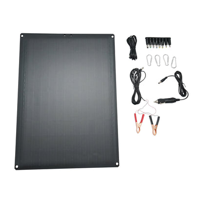 Portable solar photovoltaic system with 30W panel and USB, Type-C voltage regulator for camping