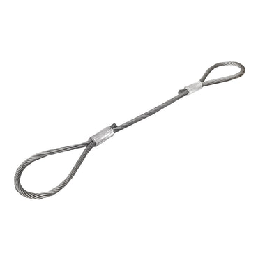 Steel cable/winch rope with a thickness of 16mm and a length of 1m with rings for towing or lifting
