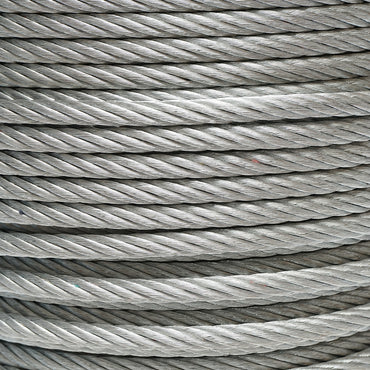 Galvanized steel cable with a diameter of 10mm, 6x37 wires, maximum load 5220Kg, weight 34.6Kg, 100m/roll