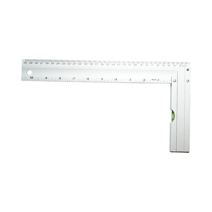 Aluminum carpenter's square with level 300mm/12 inch Crownman