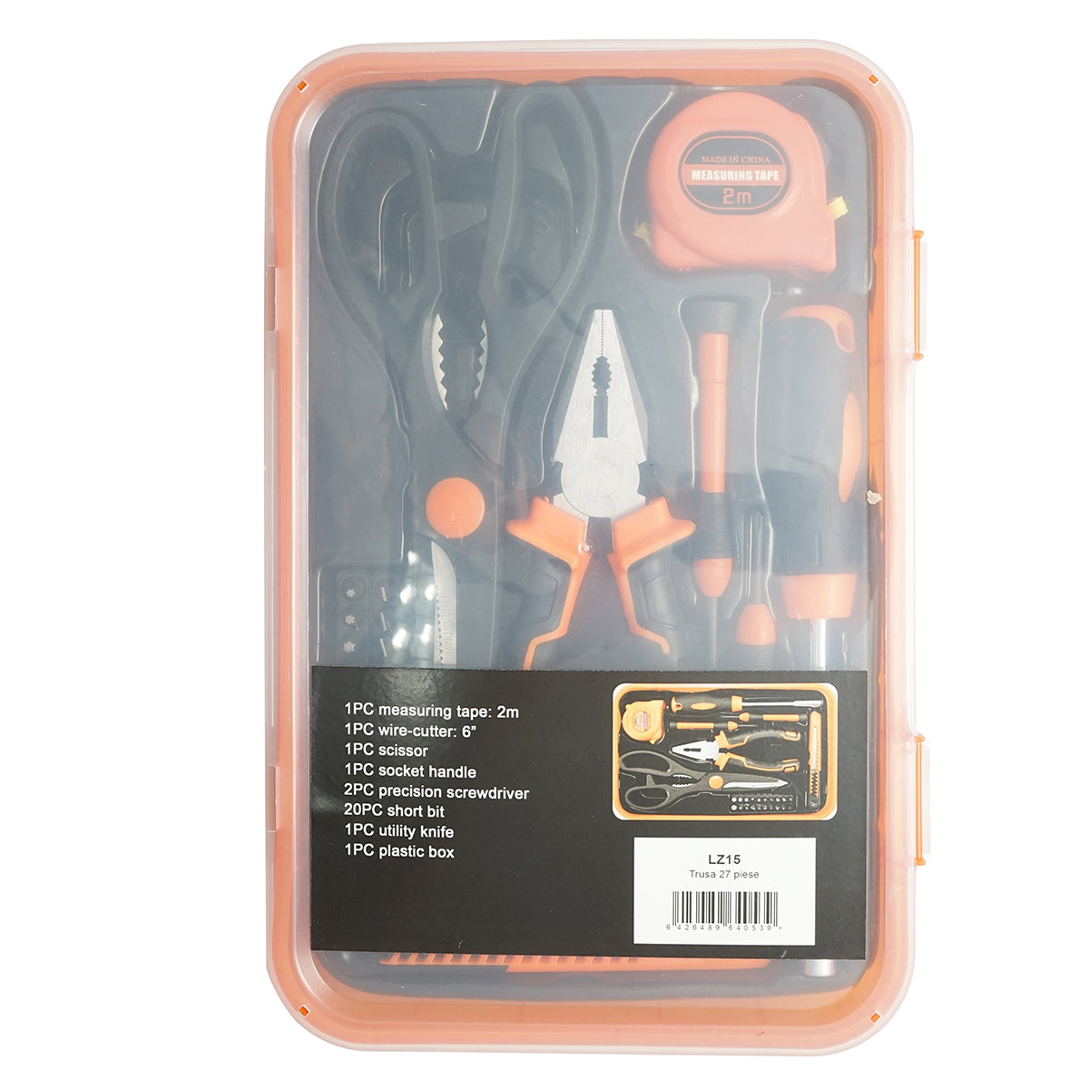 Combined tool and equipment set 27 pieces