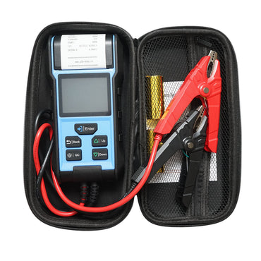 Digital battery tester with printer 12-24V, testing 3-360 Ah, reverse polarity protection, color LCD display
