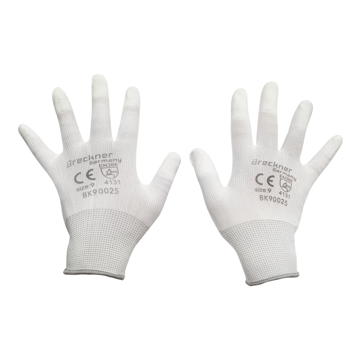 Synthetic rubber work gloves white size 9 Breckner Germany