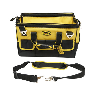 Tool bag with 14 pockets, textile material, shoulder strap, rubber handles 410x240x300mm Crownman