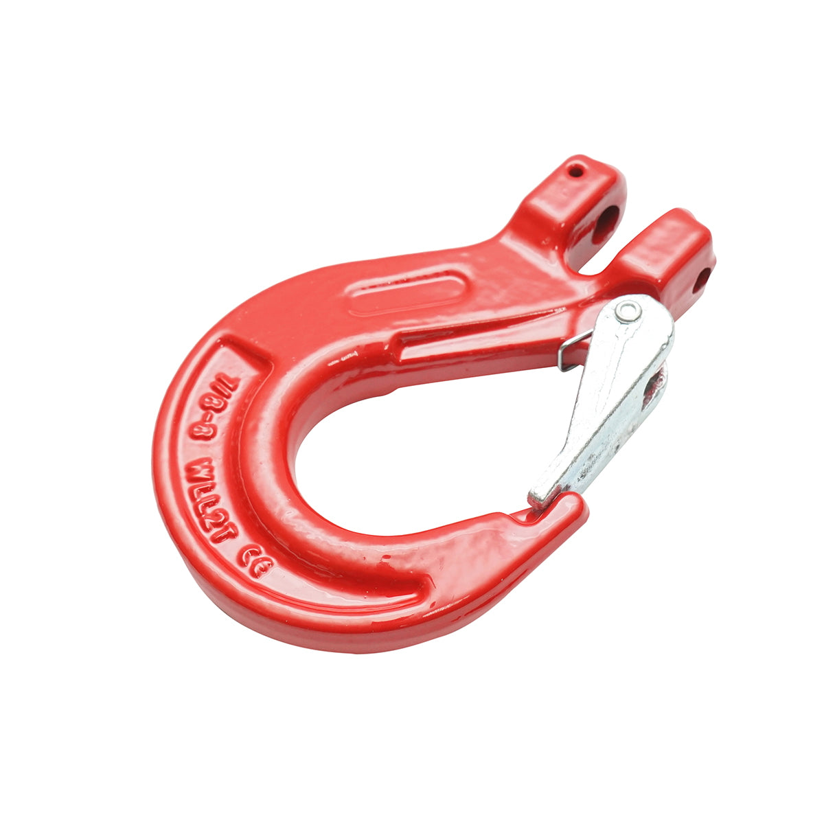 Hook with bolt and safety for chain link fi 8mm, maximum load capacity 2T