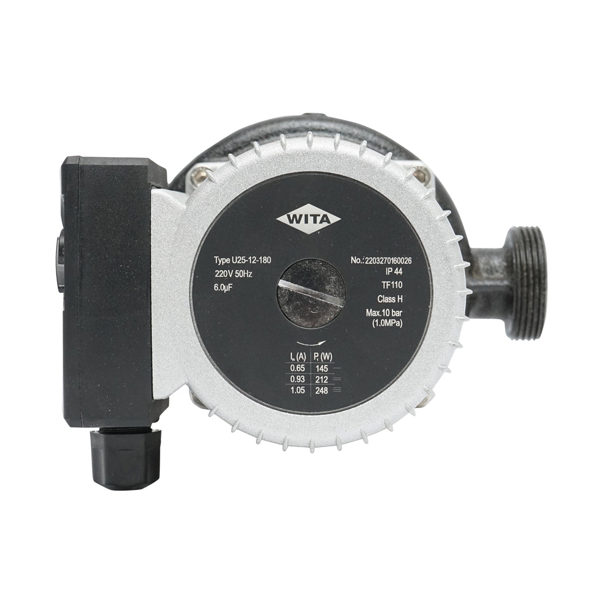 WITA U25-12-180 water recirculation pump for the heat pump