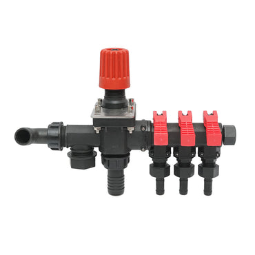 Distributor with 3 outlets and glycerin manometer for herbicide sprayer (compatible with Polish model)