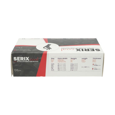 Black nitrile gloves, powder-free, with textured fingers, size XL, 100 pieces/box