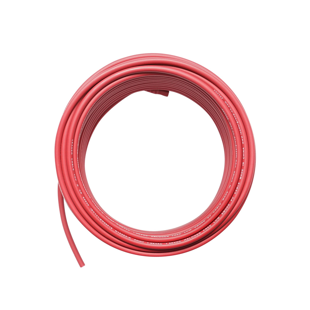 Solar panel cable 4mmx20m red 1.5KV, H1Z2Z2-K Leader