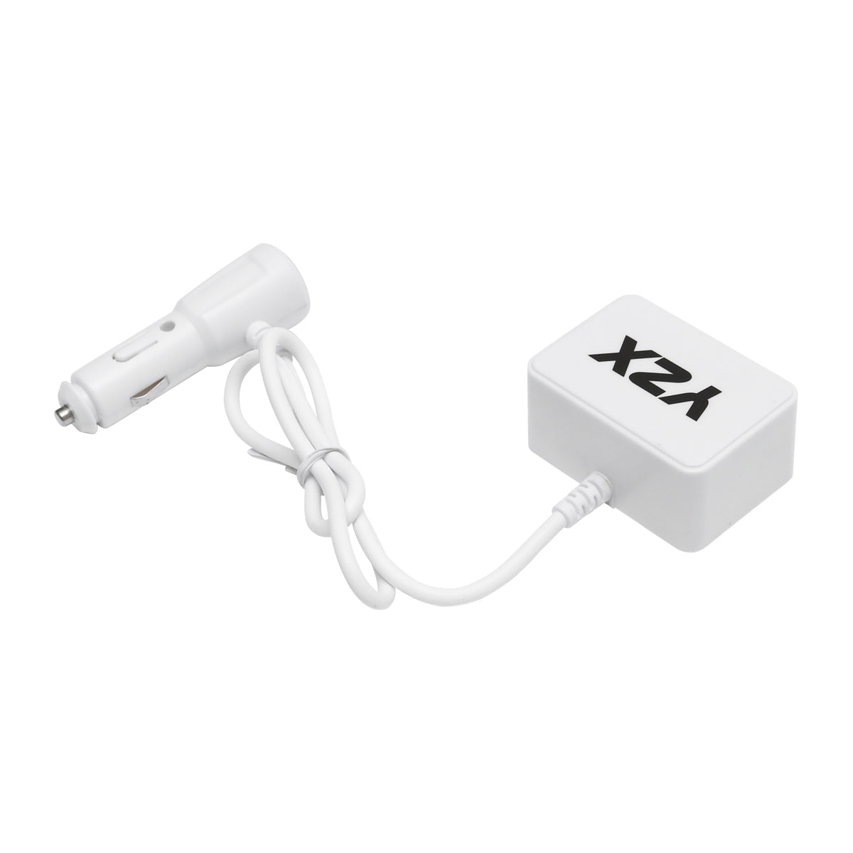 Dual car cigarette lighter adapter 12/24V and 1 USB port 5V 1000mA white