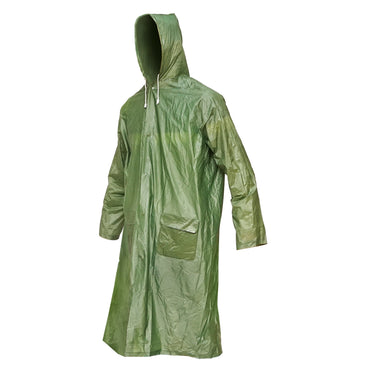 XL waterproof hooded poncho made of PVC, 2 pockets, snap closure, dark green Breckner Germany