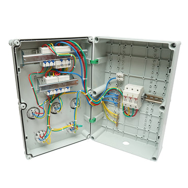 Group socket panel organization for site 2x415V/32A, 3x250V/16A, 18 modules 540x360x180mm IP67 SUNTREE