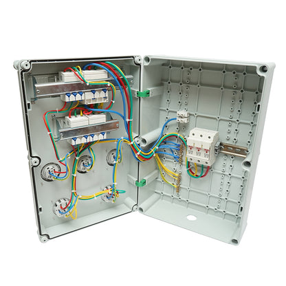 Group socket panel organization for site 2x415V/32A, 3x250V/16A, 18 modules 540x360x180mm IP67 SUNTREE