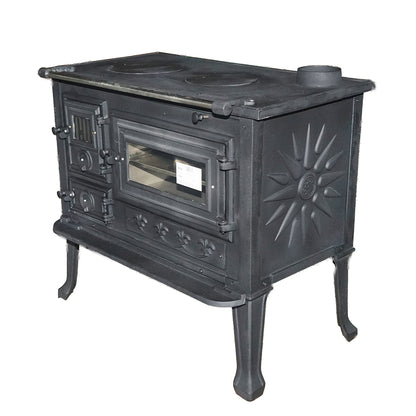Wood stove with hotplate and cast iron oven 830x520x800mm